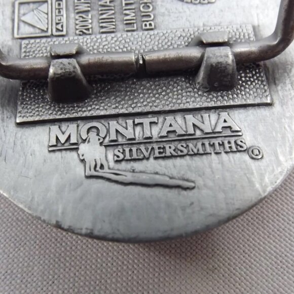 2002 National Finals Rodeo NFR Montana Silversmiths Mini Belt Buckle - Picture 7 of 9